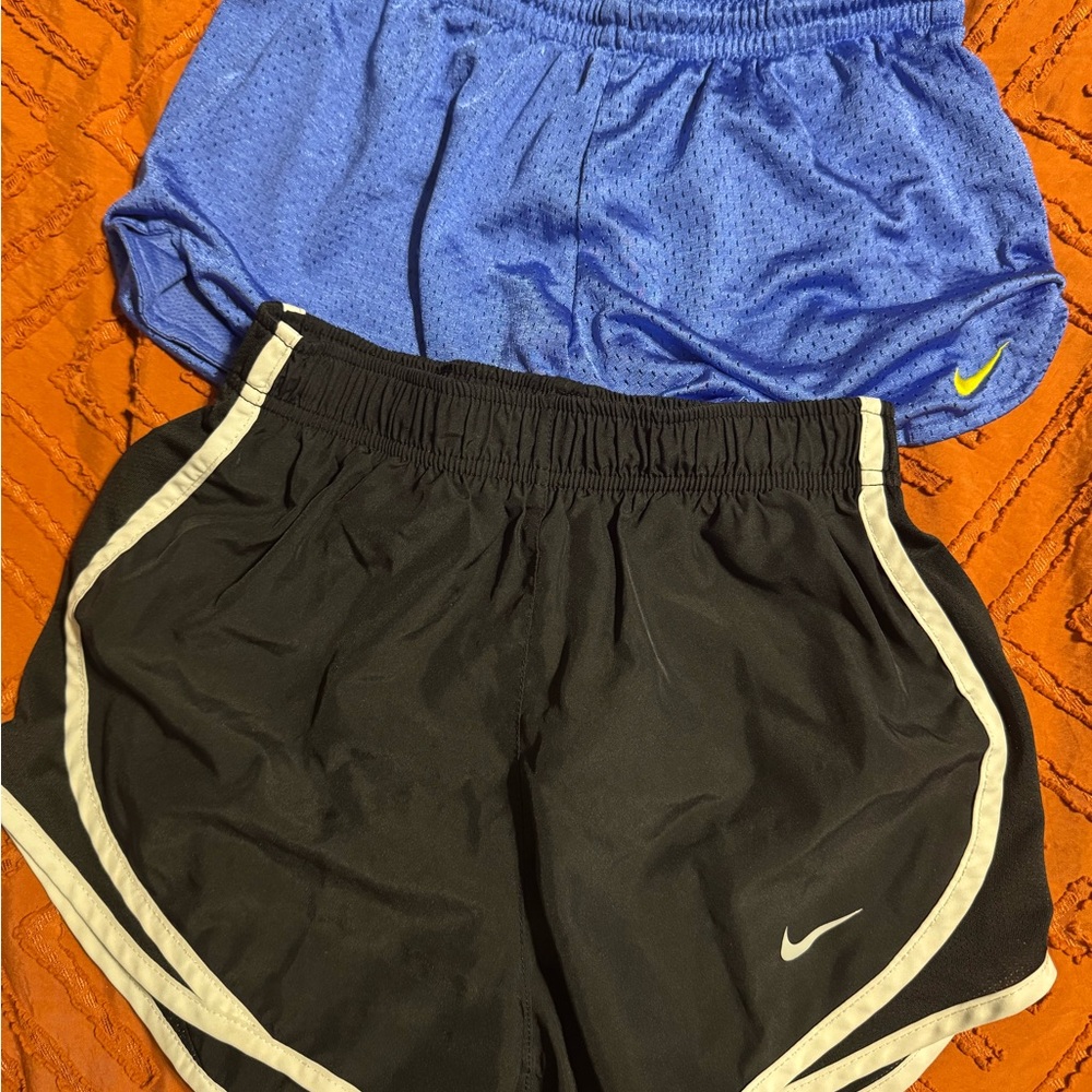 Nike Women's Athletic Shorts - Blue and Black